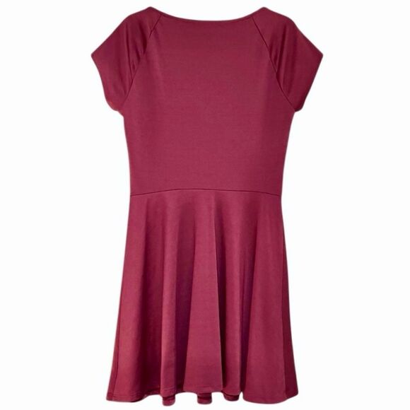 Bar III Sweetheart Fit and Flare Knit Dress in Burgundy Women’s L - Picture 3 of 5